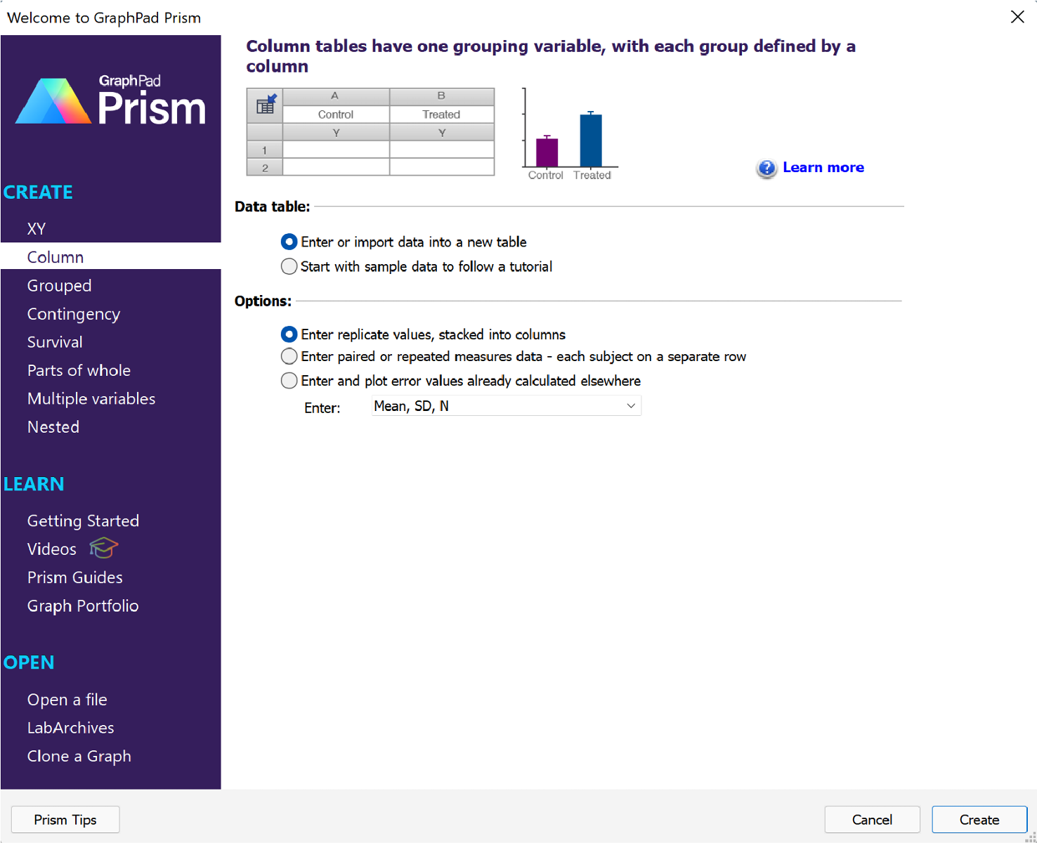 Graph tip How to show mean and/or error information on a beforeafter